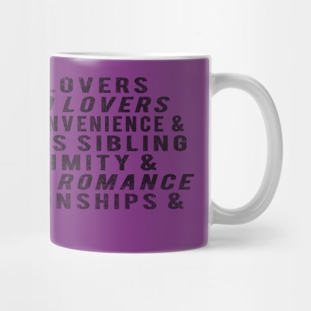 Tropes We Love Mug with Black Text by MemeQueen